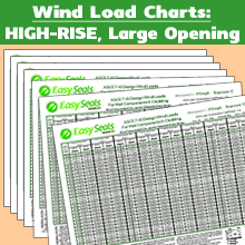 Wind Load Charts - HIGH-RISE Large Opening